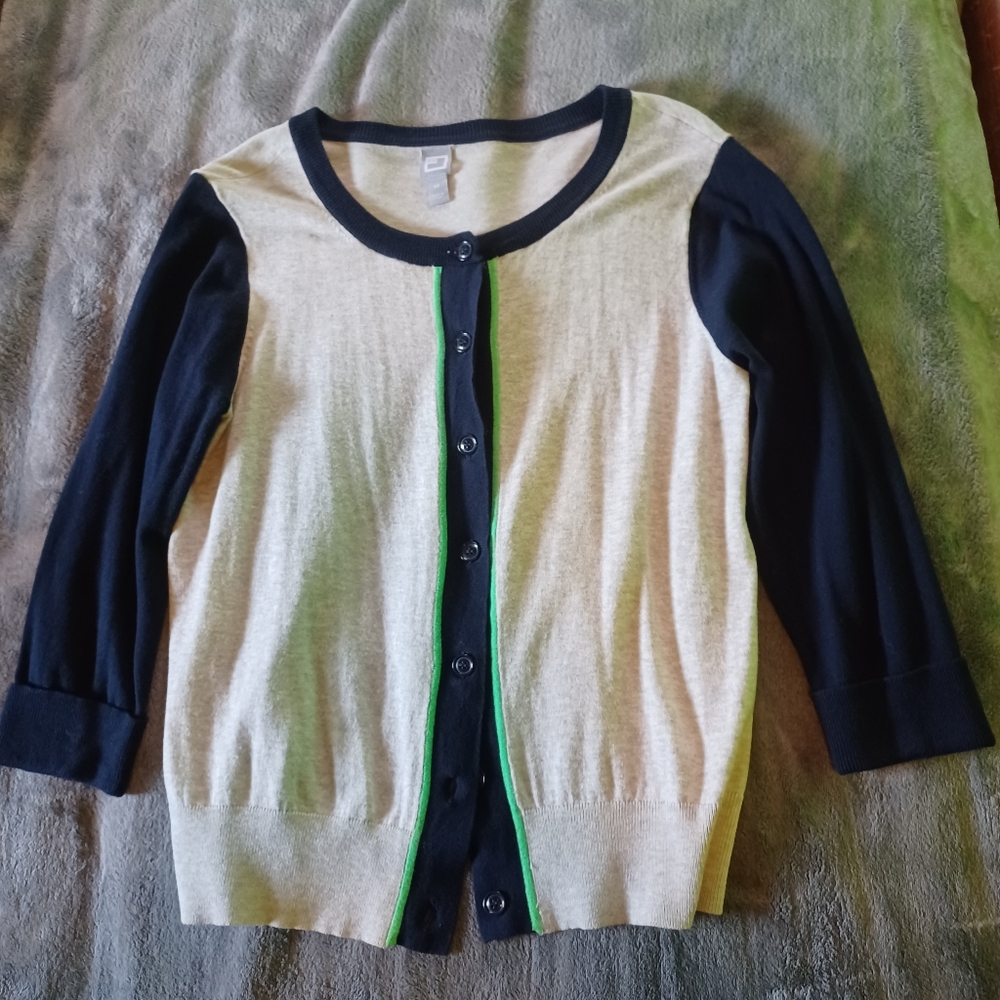 JCP gray/blue/green Cardigan sweater